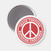 優れた火力による平和 – 赤 マグネット (正面/裏面)