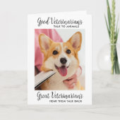 優れた獣医のためのペットの犬の写真 サンキューカード (正面)