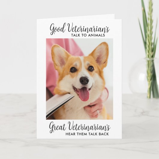 優れた獣医のためのペットの犬の写真 サンキューカード (正面)