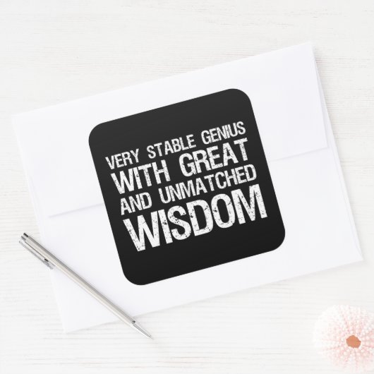 優れた知恵を持つ素晴らし非常に安定した天才 スクエアシール (封筒)