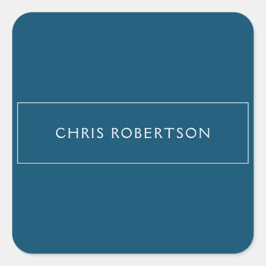 優れた素晴らしあなたの名前海ブルーホワイトカスタム スクエアシール (正面)