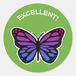 優れた蝶の先生緑の賞賛 ラウンドシール