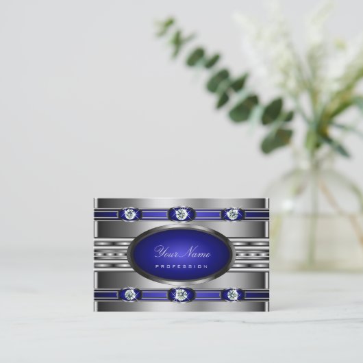 優れた銀の笛とラインフェイクストーン 名刺 (スタンド正面)