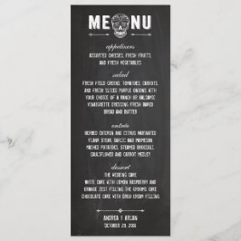 優れた黒板の砂糖のスカルメニューカード4 x 9.25" メニュー