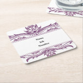 優れた3.5インチx 2.5インチ名刺 スクエアペーパーコースター (アングル)