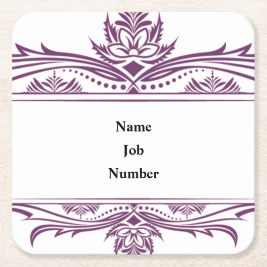 優れた3.5インチx 2.5インチ名刺 スクエアペーパーコースター (正面)