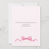 優エレガントしいピンクのリボン婚約パーティ 招待状 (裏面)