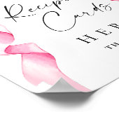 優エレガントしいピンクの弓ブライダルシャワーレシピカード ポスター (角)