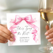 優エレガントしいピンクの手描き弓ブライダルシャワー スタンダードカクテルナプキン