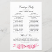 優エレガントしいピンクの手描き弓結婚式 プログラム (裏面)