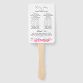 優エレガントしいピンクの手描き弓結婚式 プログラム ハンドファン (裏面)