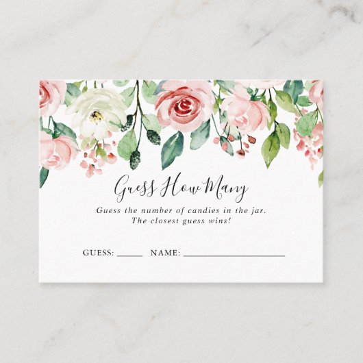 優エレガントしいフローラはゲームカードの数を推測 名刺 (正面)