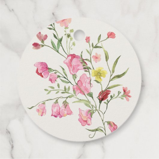 優エレガントしいフローラ春の結婚式ブライダルシャワー フェイバータグ (裏面)