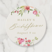 優エレガントしいフローラ春の結婚式ブライダルシャワー フェイバータグ (正面)
