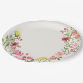 優エレガントしいフローラ春の結婚式ブライダルシャワー ペーパープレート (アングル)