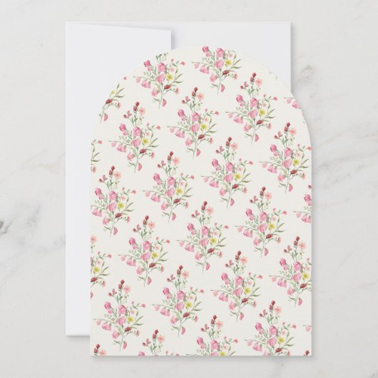 優エレガントしいフローラ春ブライダルシャワー 招待状 (裏面)