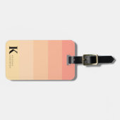優エレガントしい桃グラデーションクラシックモノグラム ラゲッジタグ (正面横)