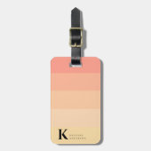 優エレガントしい桃グラデーションクラシックモノグラム ラゲッジタグ (正面縦)