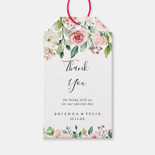 優エレガントしい秋のフローラが結婚ありがとう ギフトタグ (正面)