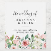 優エレガントしい秋のフローラの結婚ワインラベル ワインラベル (シングルラベル)