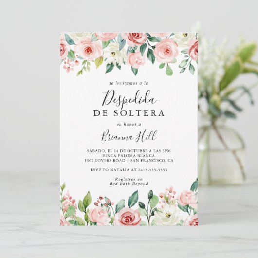 優エレガントしい秋のフローラスペインのブライダルシャワー 招待状 (スタンド正面)