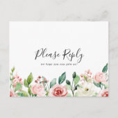 優エレガントしい秋のフローラメニュー選択RSVP ポストカード (正面)