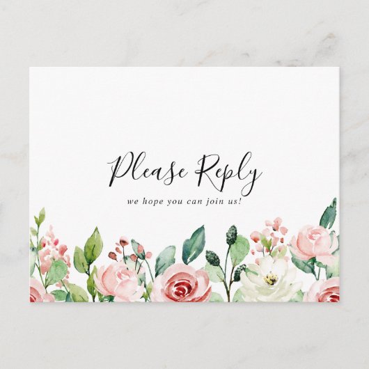 優エレガントしい秋のフローラメニュー選択RSVP ポストカード (正面)