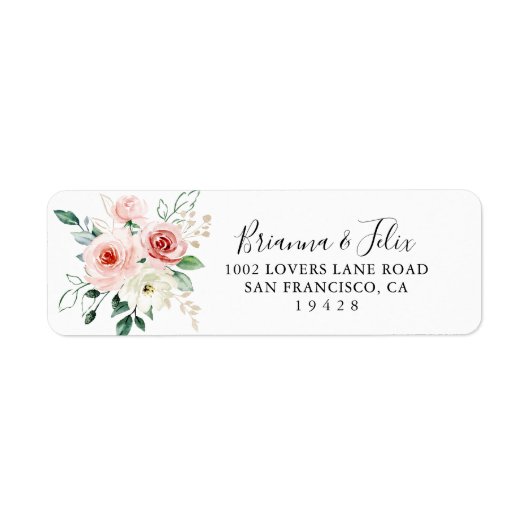 優エレガントしい秋のフローラ差出人住所ラベル ラベル (正面)