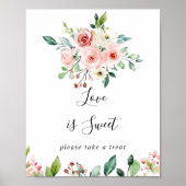 優エレガントしい秋のフローラ愛は甘いサイン ポスター (正面)