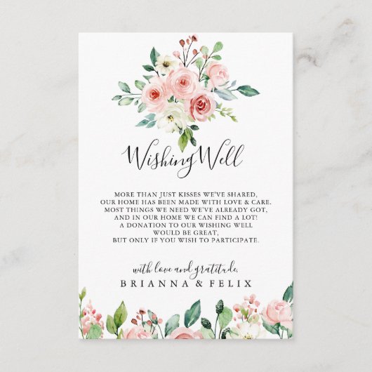 優エレガントしい秋のフローラ結婚の願い エンクロージャーカード (正面)