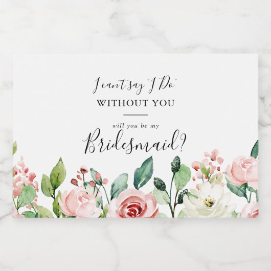 優エレガントしい秋のフローラ花嫁の提案 スパークリングワインラベル (シングルラベル)