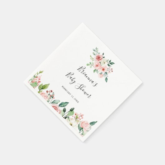 優エレガントしい秋のフローラ赤ちゃんシャワー スタンダードカクテルナプキン (角)