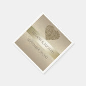 優エレガントしい黄金の抽象芸術結婚ハート スタンダードカクテルナプキン (角)