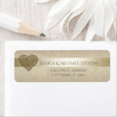 優エレガントしい黄金の抽象芸術結婚ハート ラベル (インサイチュ)