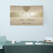 優エレガントしい黄金の抽象芸術結婚ハート 横断幕 (トレードショー)