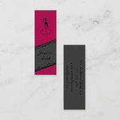 優エレガントしストライプいレースの黒猫パーソナライズされた スキニー名刺 (正面/裏面)