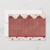 優エレガントれたシンプルフローラのスクリプ結婚ト 出欠カード (裏面)