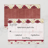 優エレガントれたシンプルフローラのスクリプ結婚ト 出欠カード (正面/裏面)