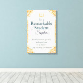 優エレガントれたスタッドのお祝いカード キャンバスプリント (インサイチュ (ウッドフロア))