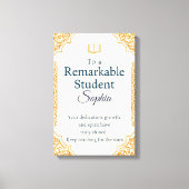 優エレガントれたスタッドのお祝いカード キャンバスプリント (正面)