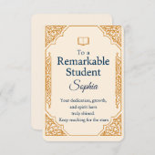 優エレガントれたスタッドのお祝いカード サンキューカード (正面/裏面)