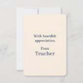 優エレガントれたスタッドのお祝いカード サンキューカード (裏面)