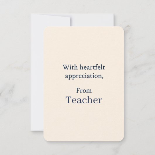 優エレガントれたスタッドのお祝いカード サンキューカード (裏面)