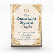 優エレガントれたスタッドのお祝いカード フォトブロック (正面)