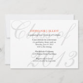 優エレガントれた卒業ポートレート 招待状 (裏面)