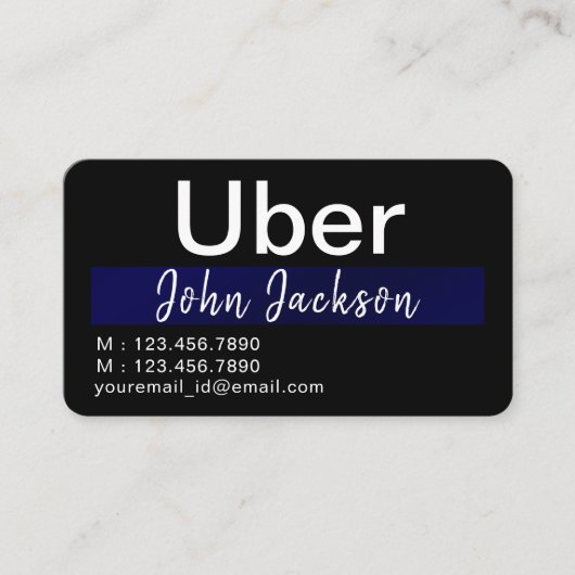 優エレガントモダンれた車のサービスまたはUberドライバ 名刺 (正面)