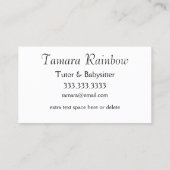 優カラフルしいフローラ コーリングカード (裏面)