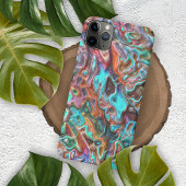 優カラフルれたぼやけ絵を描Waves Art Pattern iPhoneケース