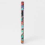 優カラフルれたぼやけ絵を描Waves Art Pattern iPhoneケース (右側)