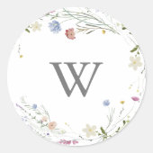 優カラフル美モノグラム結婚封筒用シール ラウンドシール (正面)